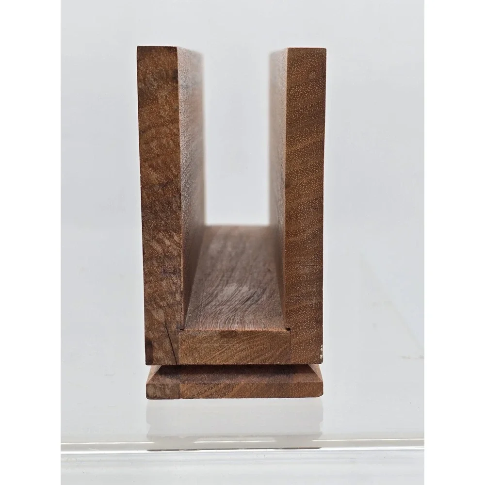 Vtg Y2K Lasercraft Walnut Napkin/Letter Holder Featuring Laser-Engraved Sailboat